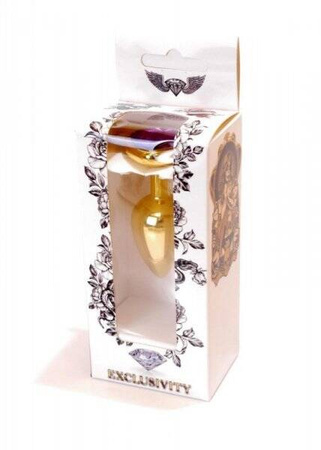 Plug-Jewellery Gold  Heart PLUG- Purple